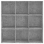 vidaXL Bookcase, Book Cabinet Open Shelf Bookcase, Wall Bookshelf for Office Living Room, Shelving Unit, Scandinavian, Concrete Gray Engineered Wood