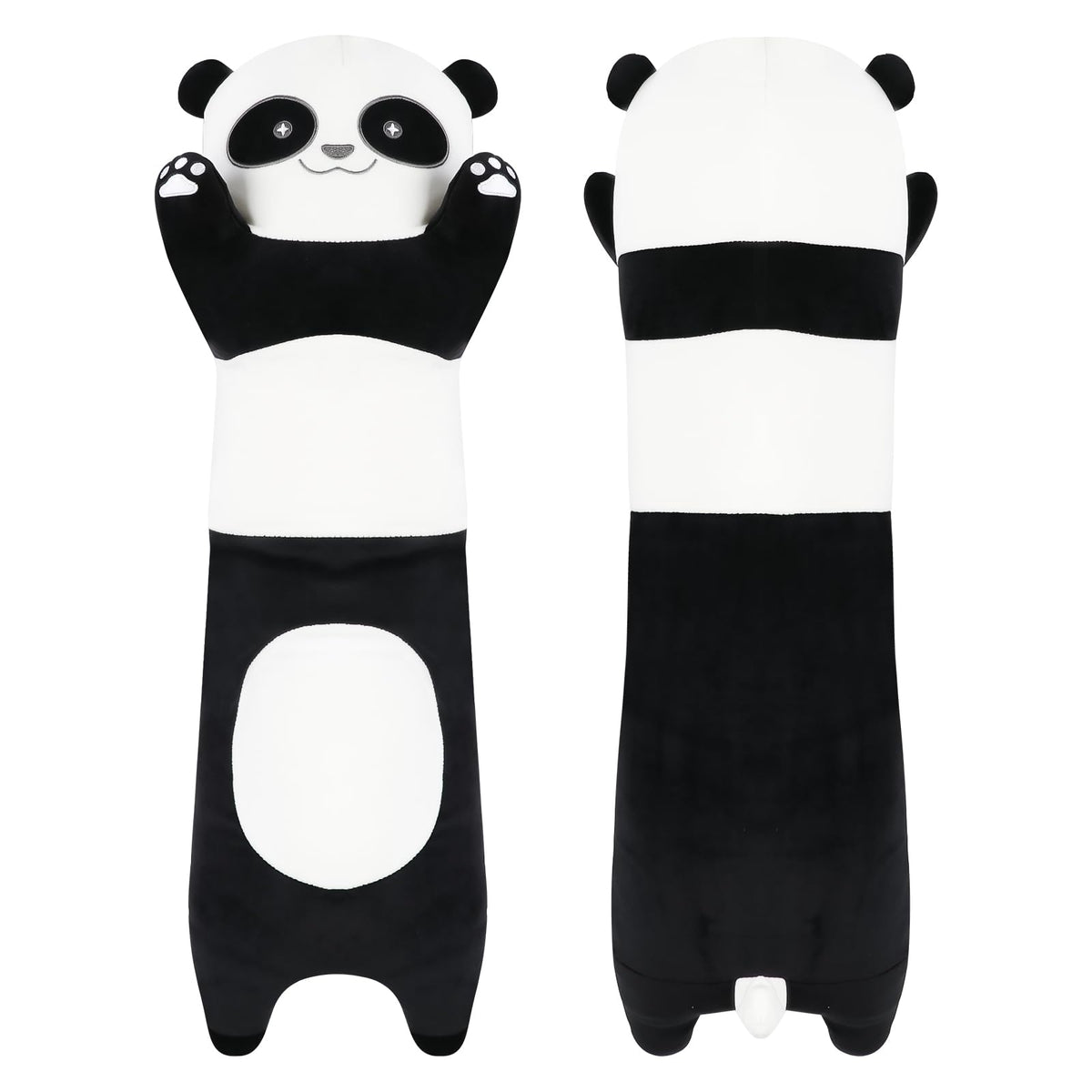 22 Inch Cute Giant Panda Bear Plush Soft Body Pillow Plushies, Large Black Panda Stuffed Animals Toy Doll Gift For Kids Girls An