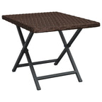 vidaXL Folding Table Brown 45 x 35 x 32 cm Resin Braided Folding Table, Table, Patio Furniture, Garden Furniture, Outdoor Furniture