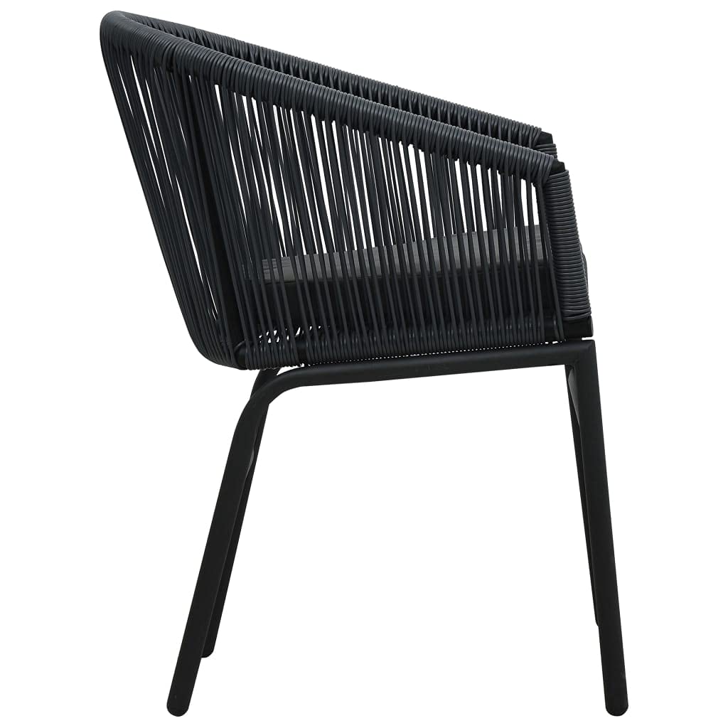 Patio Chairs 2 pcs Black PVC Rattan