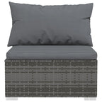 vidaXL Patio Lounge Set 9 Piece with Cushions Garden Outdoor Lawn Yard Terrace Balcony Seat Seating Sofa Lounge Set Furniture Gray Poly Rattan
