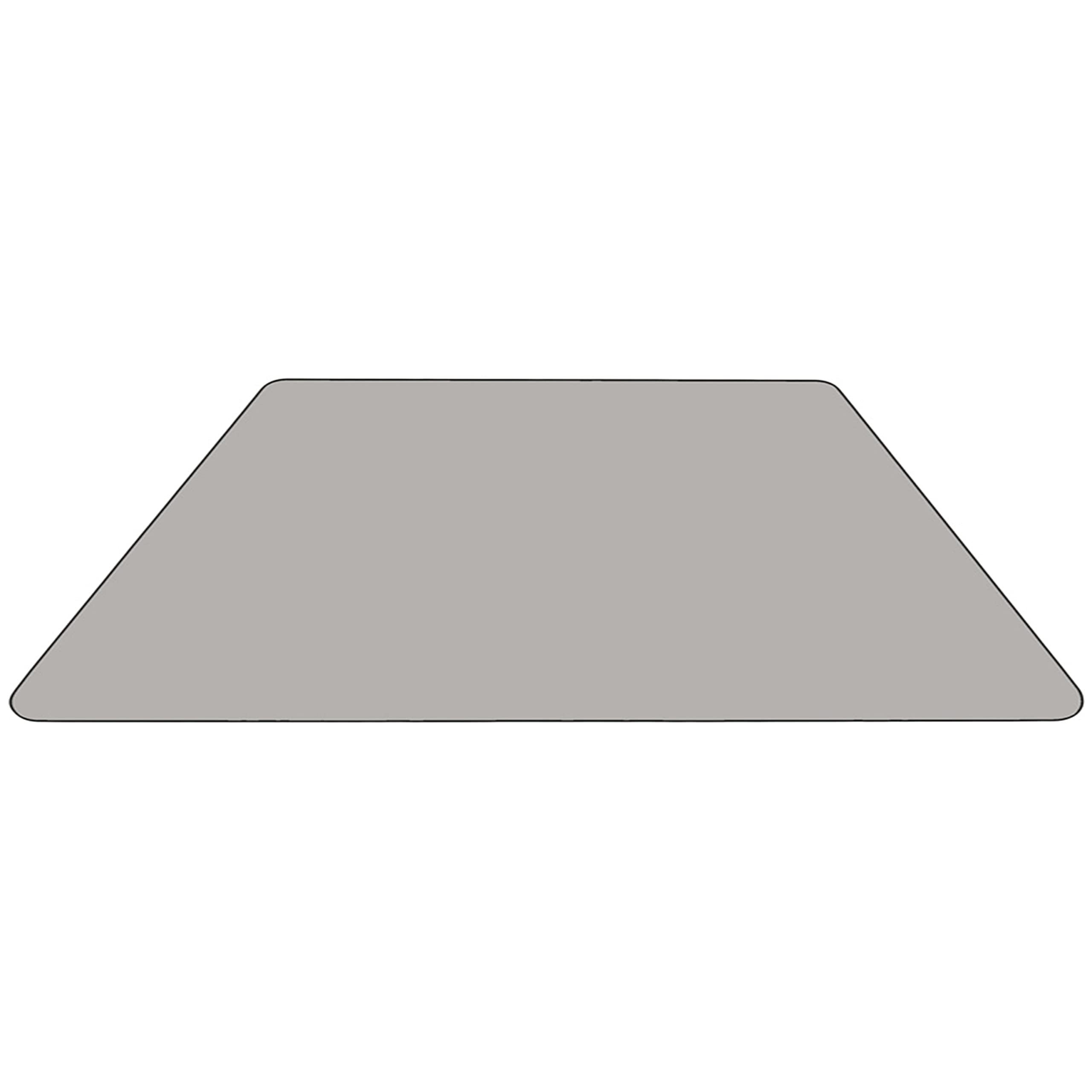 Flash Furniture Wren Mobile 29''W x 57''L Trapezoid Grey HP Laminate Activity Table - Height Adjustable Short Legs