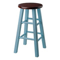 Winsome Wood Ivy Counter Stool, Rustic Light Blue and Walnut, 24