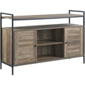Acme Baina Wooden TV Stand with 2 Open Shelves in Rustic Oak and Black