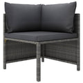 vidaXL  Gray Poly Rattan Sectional Corner Sofa with Cushions | Versatile Outdoor Garden Furniture | Highly Durable & WeatherRe
