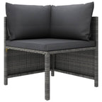 vidaXL 4-Seater Patio Sofa with Cushions - Sturdy Steel Frame Outdoor Lounge Seat, Water-Resistant PE Rattan Construction, Comfy Polyester-Covered Cushions in Anthracite Grey