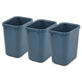 Fiazony 3 Gallon Small Plastic Trash Can, Office Trash Bin, Set of 3, Gray