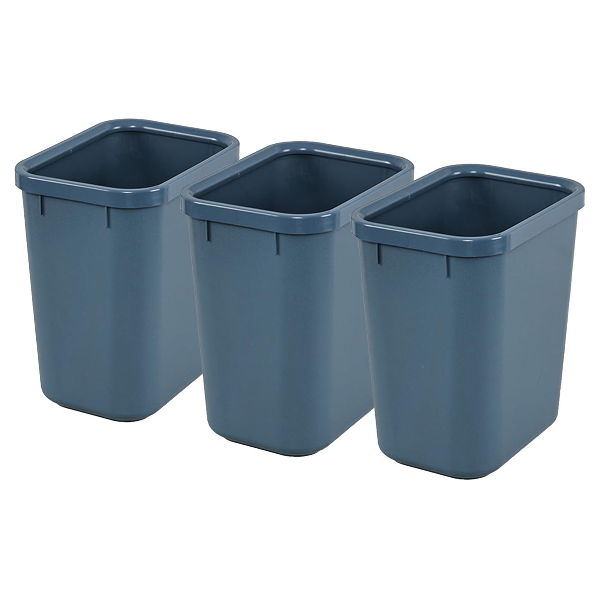 Fiazony 3 Gallon Small Plastic Trash Can, Office Trash Bin, Set of 3, Gray