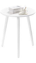 Apicizon Small Round Side Tables End Table Bedroom, White Nightstand Bedside Table For Living Room, Coffee Table With White Wood Legs, 16.5 X 20.5 Inches