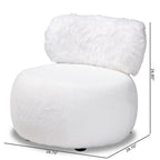 Baxton Studio Tayla White Fabric Upholstered and Black Metal Accent Chair