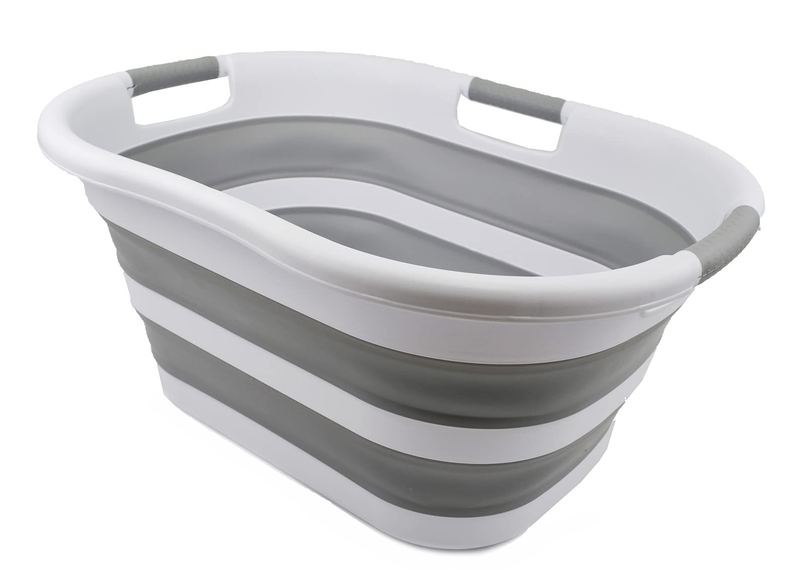 SAMMART 40L (10.5 gallon) Collapsible Plastic Laundry Basket - Space Saving Storage Container - Portable Washing Tub - Foldable 