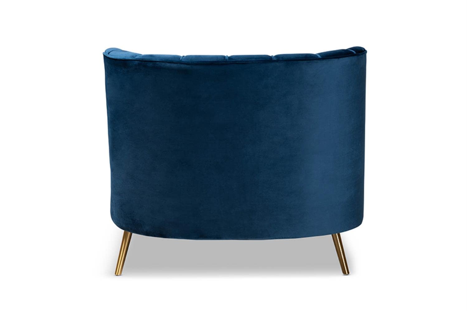 Baxton Studio Kailyn Glam and Luxe Navy Blue Velvet Fabric Upholstered and Gold Finished Chaise
