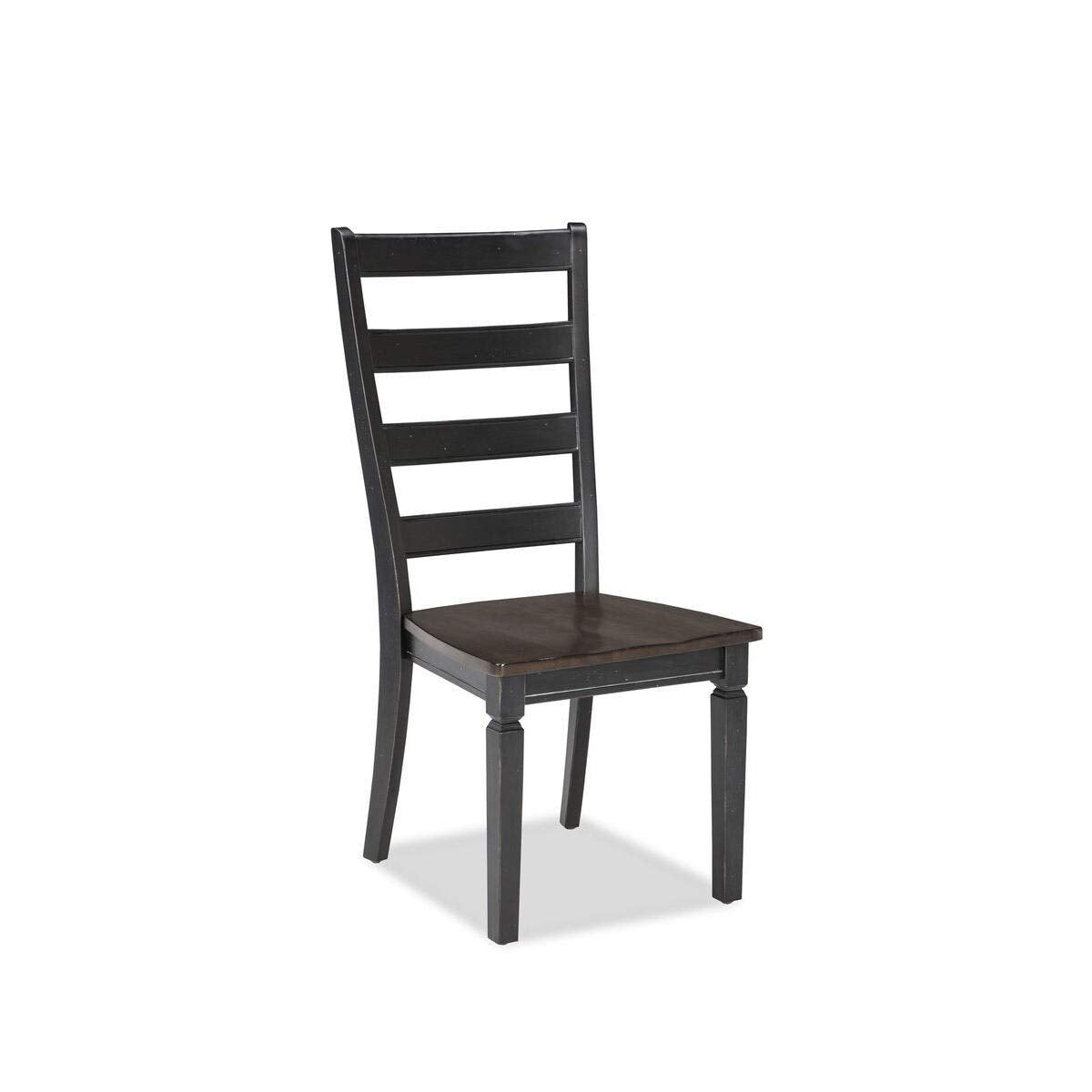 Intercon Glennwood Ladderback Side Chair Rubbed Black Charcoal