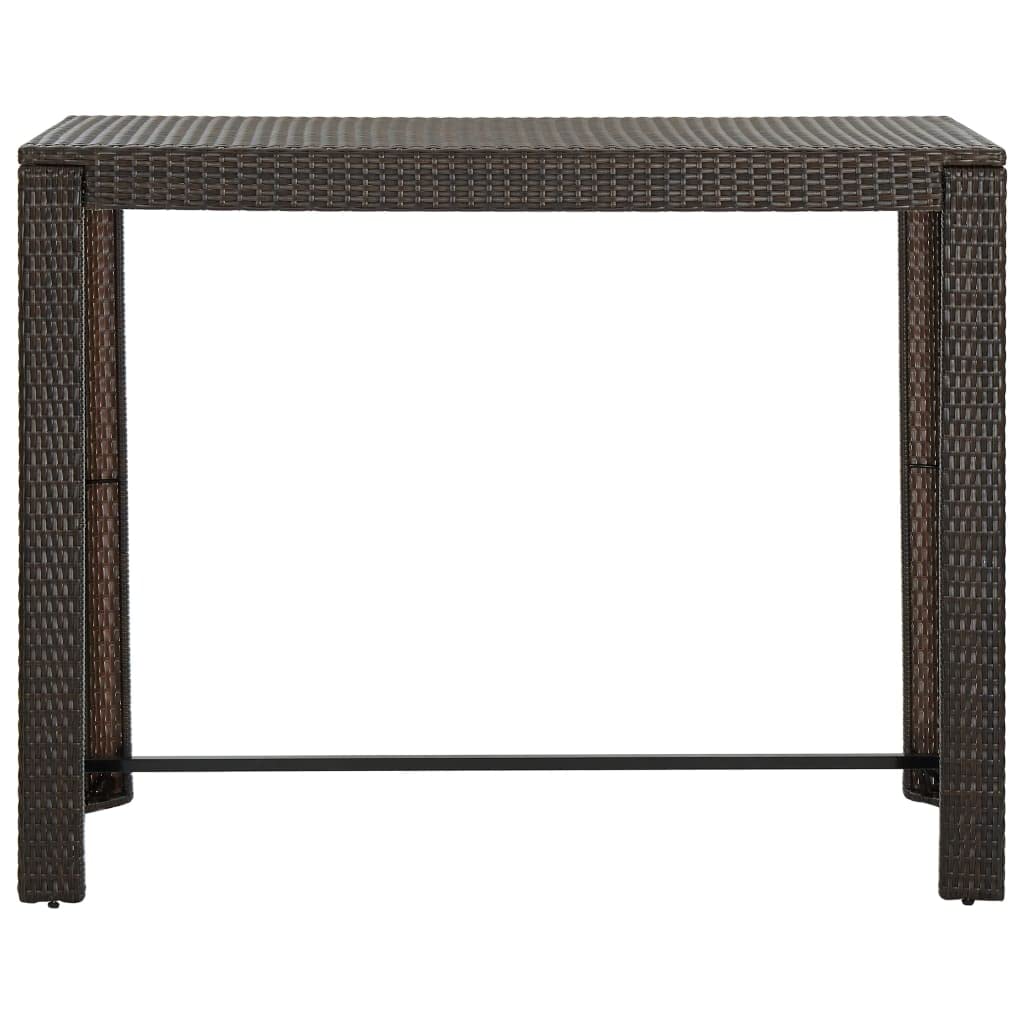 Patio Bar Table Brown 55.3&quot;x23.8&quot;x43.5&quot; Poly Rattan