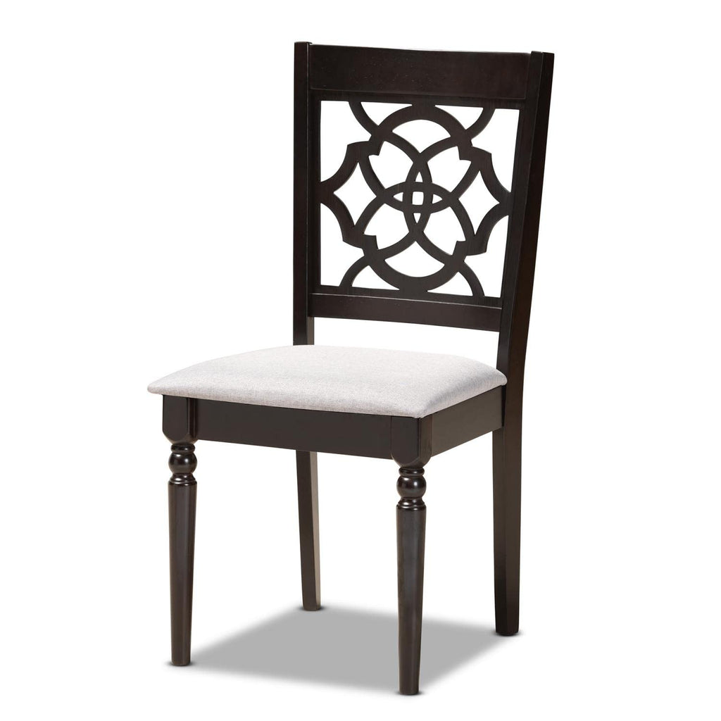 Baxton Studio Tonia Modern and Contemporary Grey Fabric Upholstered and Dark Brown Finished Wood 5-Piece Dining Set