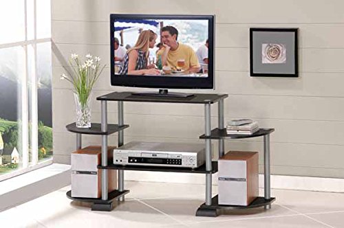 Furinno Turn-N-Tube Rounded Corner Tv Entertainment Center, Light Cherry/Black