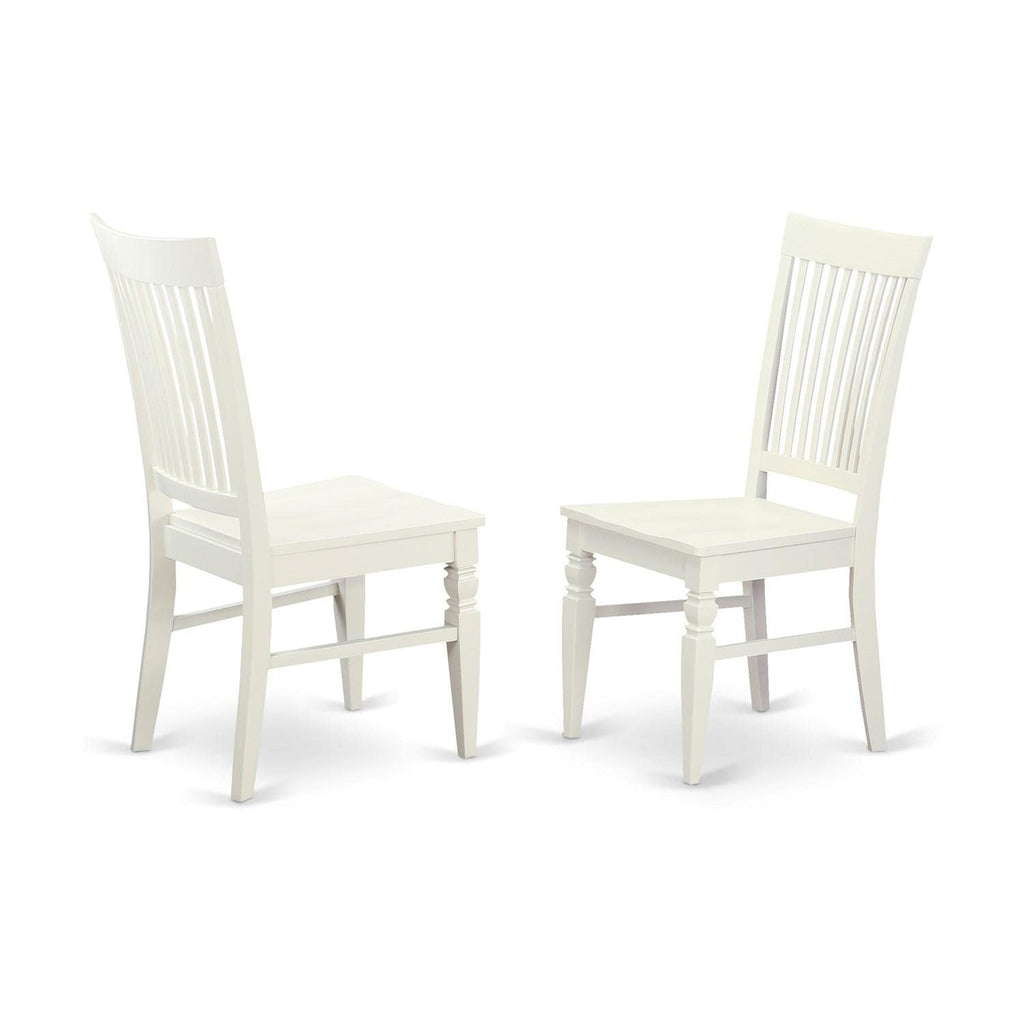 East West Furniture Bowe3-Whi-W 3 Pc Table And Chair Set For 2-Dinette Table And 2 Kitchen Chairs
