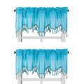 Solid Faux Silk Swag Waterfall Cascade Ascot Window Curtain Valance W/Tassels Trim 55' X18' Wave (2, Turquoise Blue)
