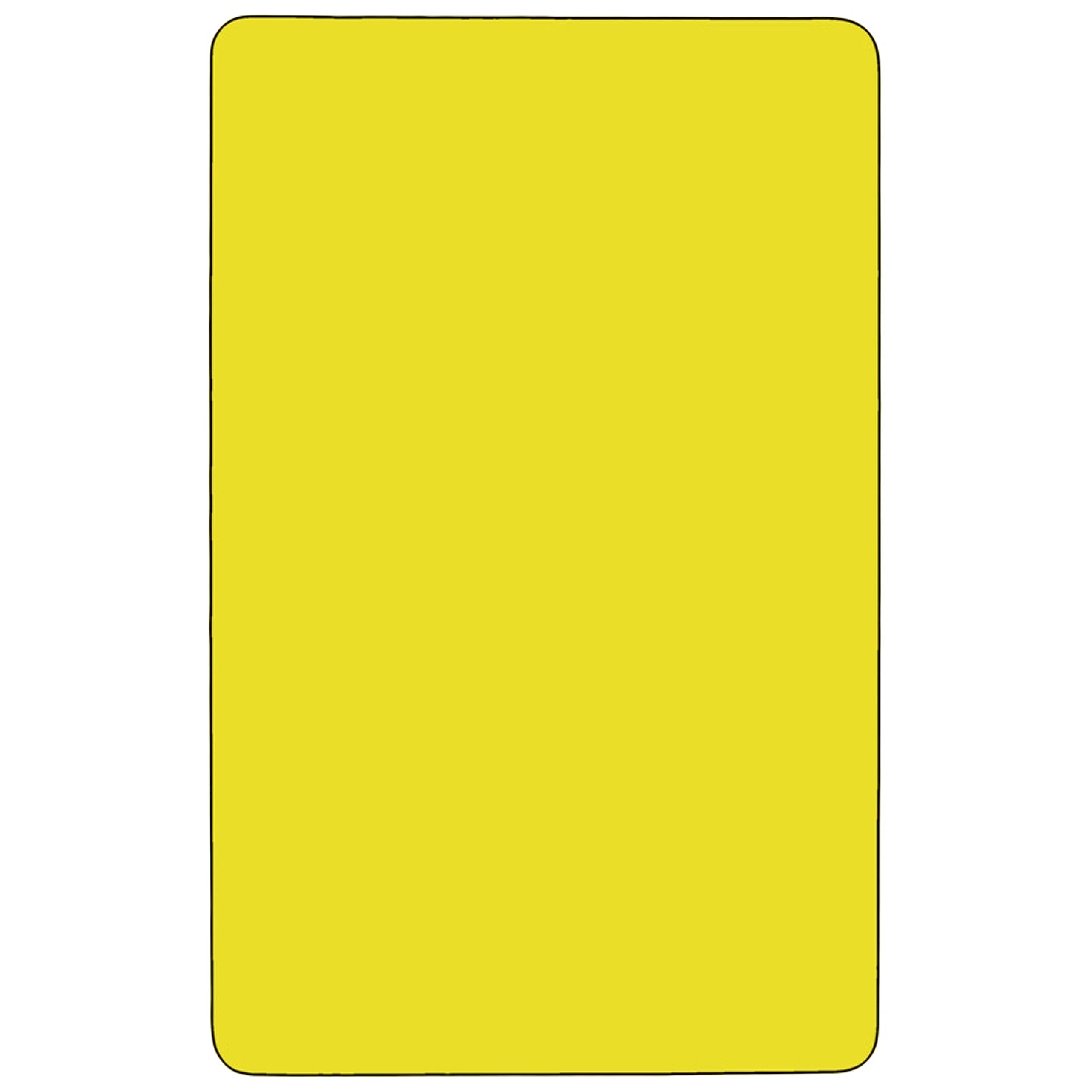 Flash Furniture 24''W x 60''L Rectangular Yellow HP Laminate Activity Table - Height Adjustable Short Legs