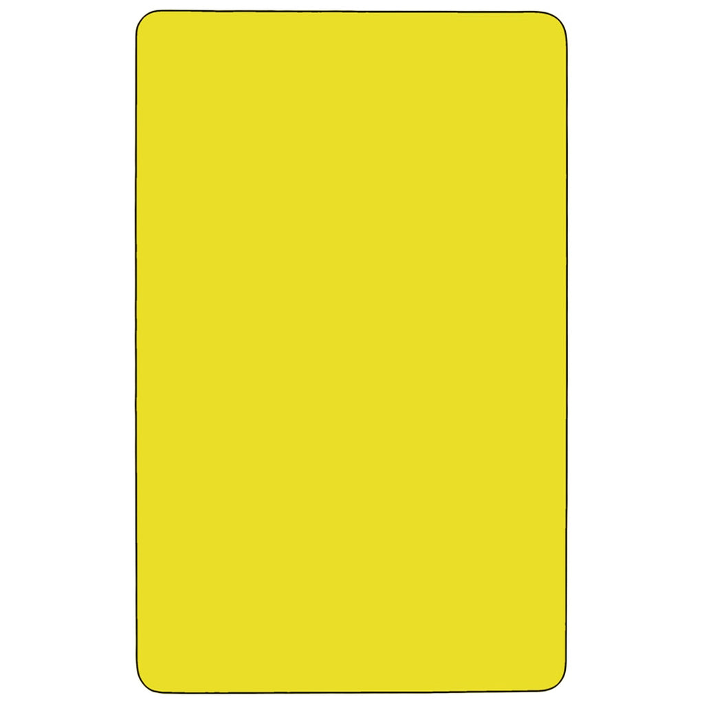 Flash Furniture 24''W x 60''L Rectangular Yellow HP Laminate Activity Table - Height Adjustable Short Legs
