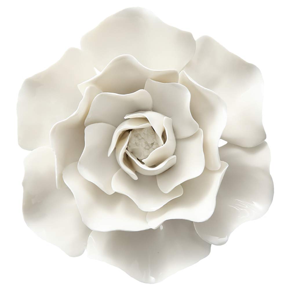 ALYCASO Ceramic Flower Wall D  cor Artificial 3D Flower Wall Art for Living Room Home Hallway Bedroom Kitchen Farmhouse Bathroom