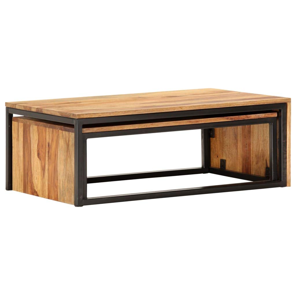 SKM Nesting Tables 2 pcs Solid Sheesham Wood