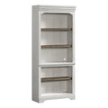 Intercon Drake Home Office 76" Wide Bunching Bookcase with 3 Shelves, Rustic White & French Oak