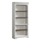 Intercon Drake Home Office 76" Wide Bunching Bookcase with 3 Shelves, Rustic White & French Oak