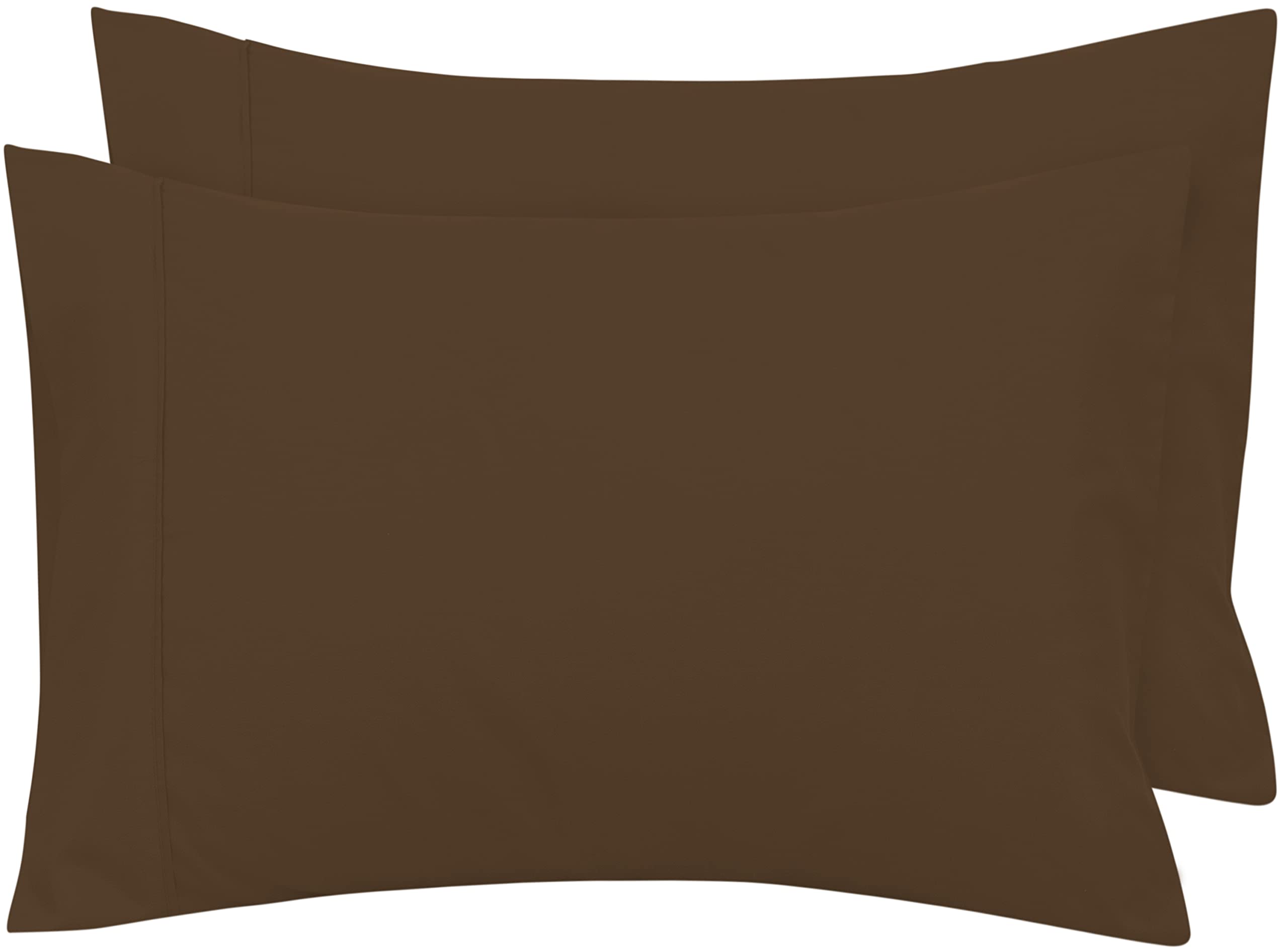Royale Linens Queen Pillowcase Set Of 2 - Bed Pillow Cover - 20X30 - Chocolate Pillowcases - 1800 Brushed Microfiber, Wrinkle &