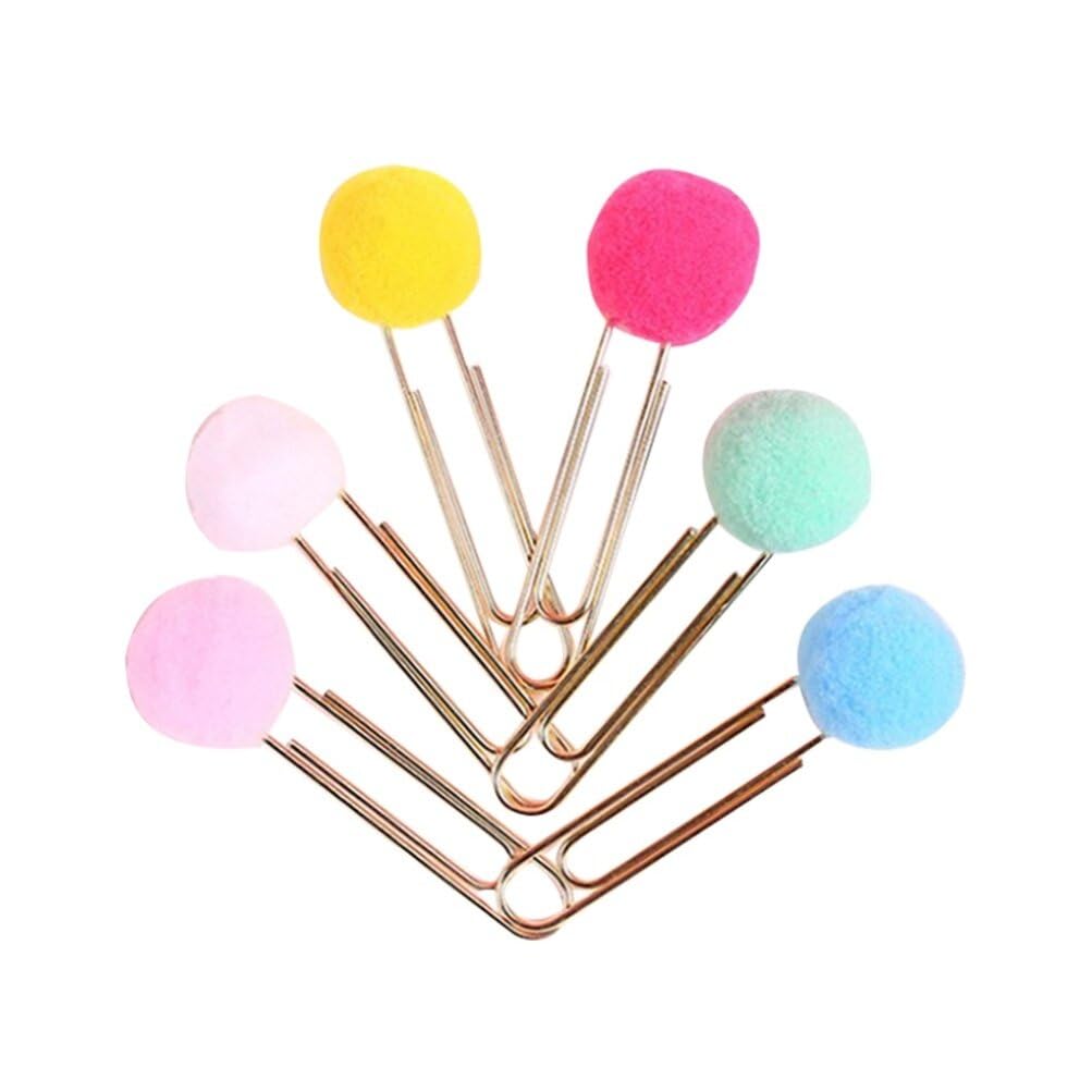 Nuobesty 30Pcs Pink Office Supplies Office Decor Pink Paper Clips Decorative Paper Clips Mini Paper Clip Clips For Paper Plush B