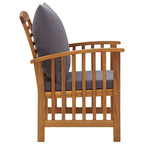 vidaXL Set of 2 Patio Chairs - Solid Acacia Wood Construction - with Comfortable Cushions - Unique Wood Grains - Perfect for Garden, Patio, Terrace