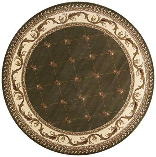 HomeRoots Decor 7'7' Round Polypropelene Green Area Rug