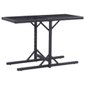 vidaXL- Black Patio Table - Poly Rattan - Glass Top - Weather Resistant - Easy Assembly - 43.3"x20.9"x28.3"
