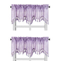Solid Faux Silk Swag Waterfall Cascade Ascot Window Curtain Valance W/Tassels Trim 55' X18' Wave (2, Lilac)
