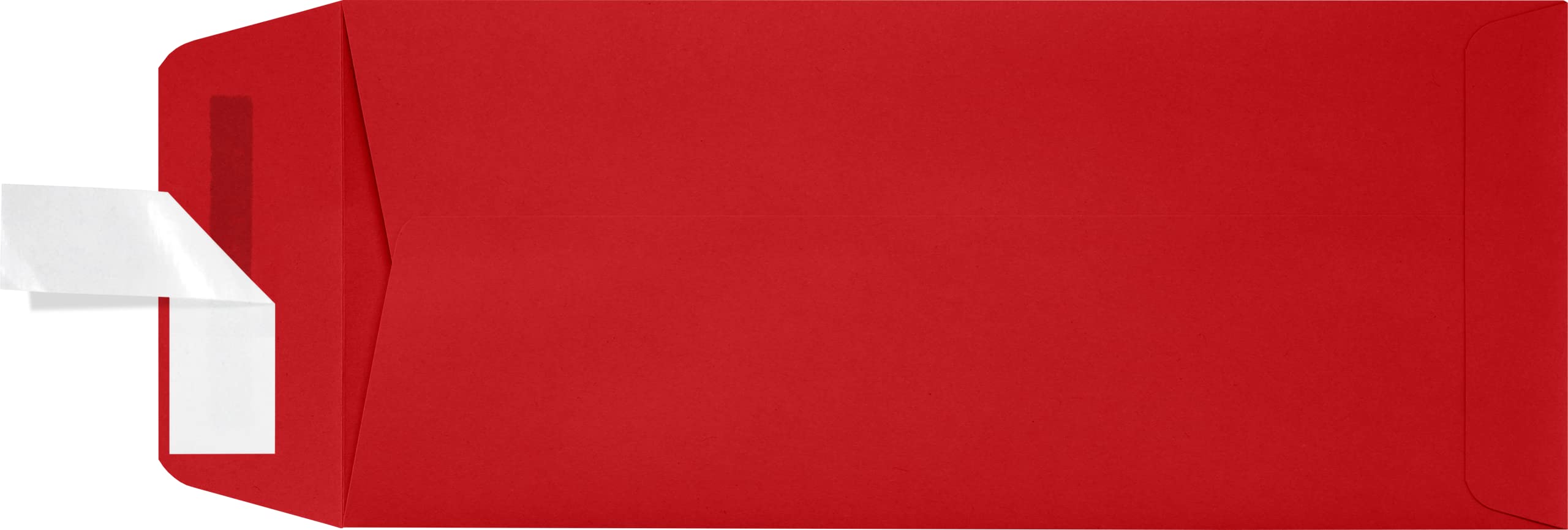 Luxpaper #10 Policy Business Envelopes | Peel & Press | 4 1/8' X 9 1/2' | Ruby Red | 80Lb. Text | 50 Qty