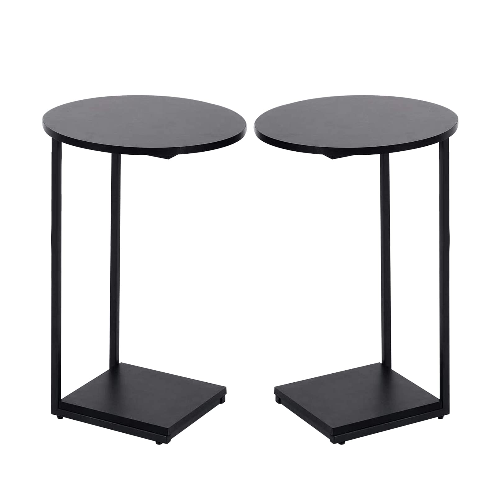Dclrn C Table End Table Set Of 2,C Shaped End Table For Round,Round Side Table Is Suitable For Living Room And Bedroom.(Black)