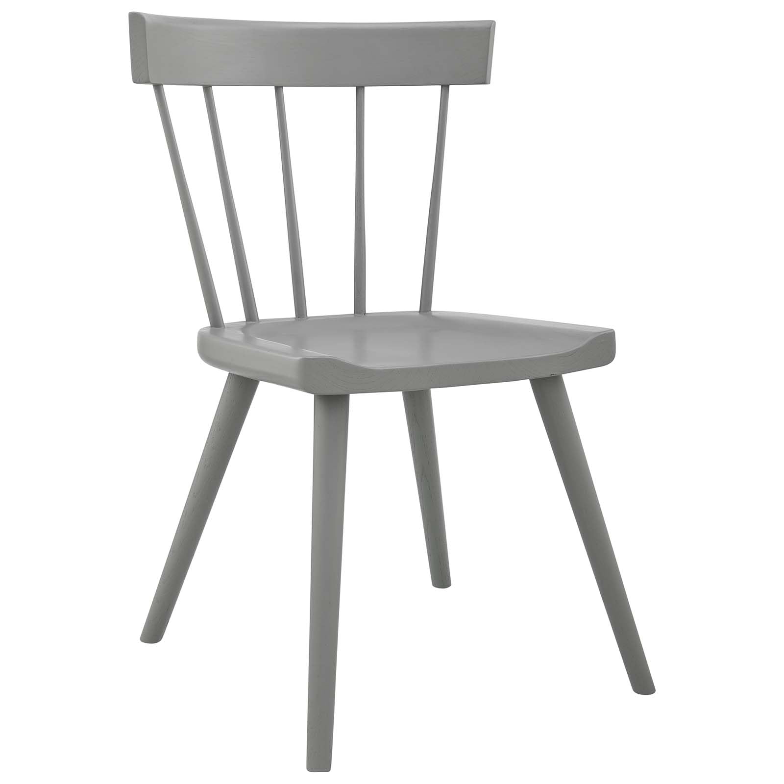Modway Sutter Modern Farmhouse Wood Dining Chair in Light Gray