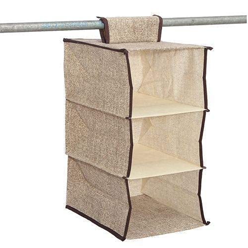 Xibo 3 Layer Foldable Hanging Clothes Multipurpose Wardrobe/Closet Storage Organizer Shelves 30 X 30 X 60 Cm (Multi Color)