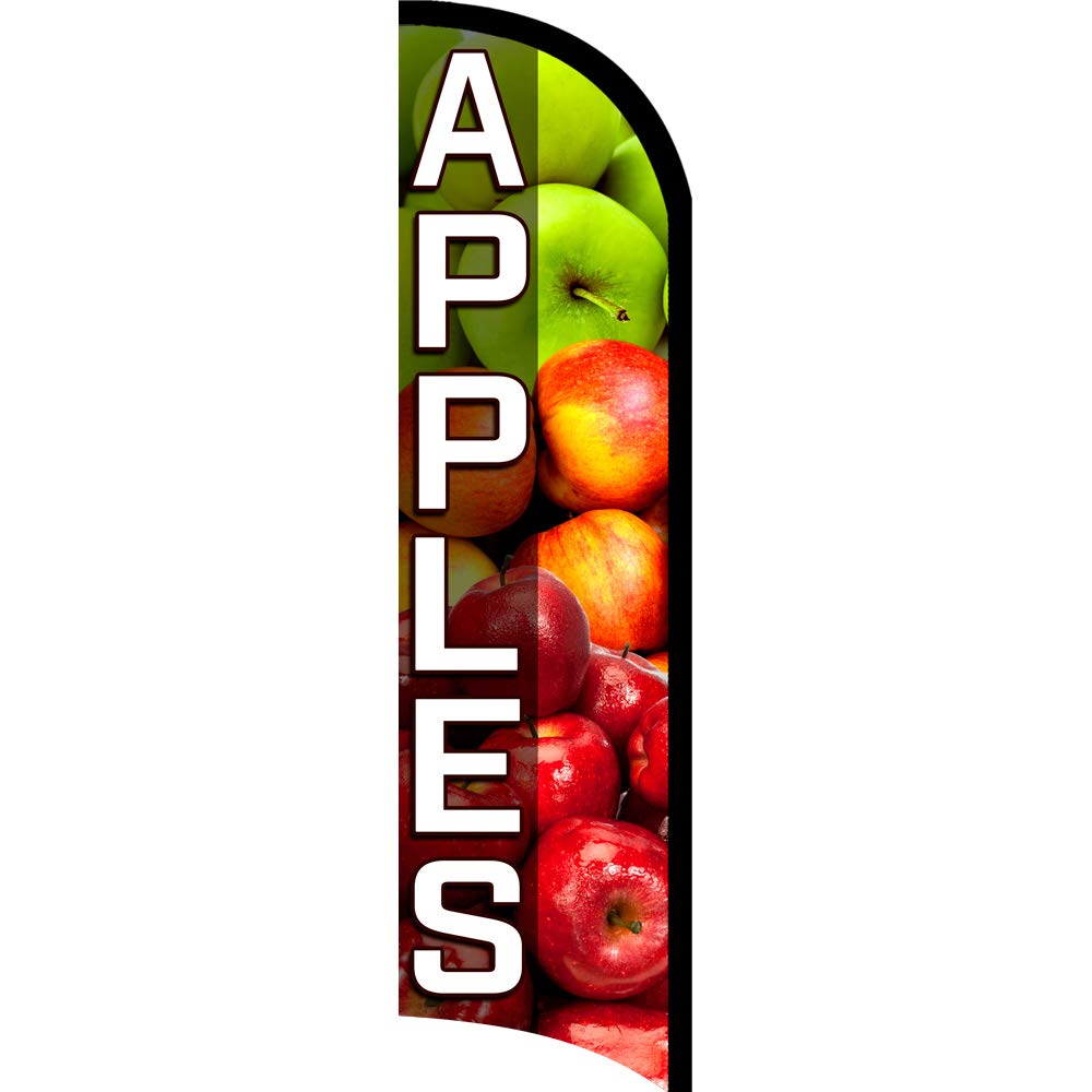 Apples Premium Windless Feather Flag, Flag Only (11.5' Tall X 3' Wide)