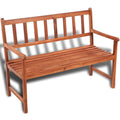 vidaXL Rustic Patio Bench in Solid Acacia Hardwood, 47.2”- Comfortable Outdoor Seating with Armrests and Weather-Resistant Finish