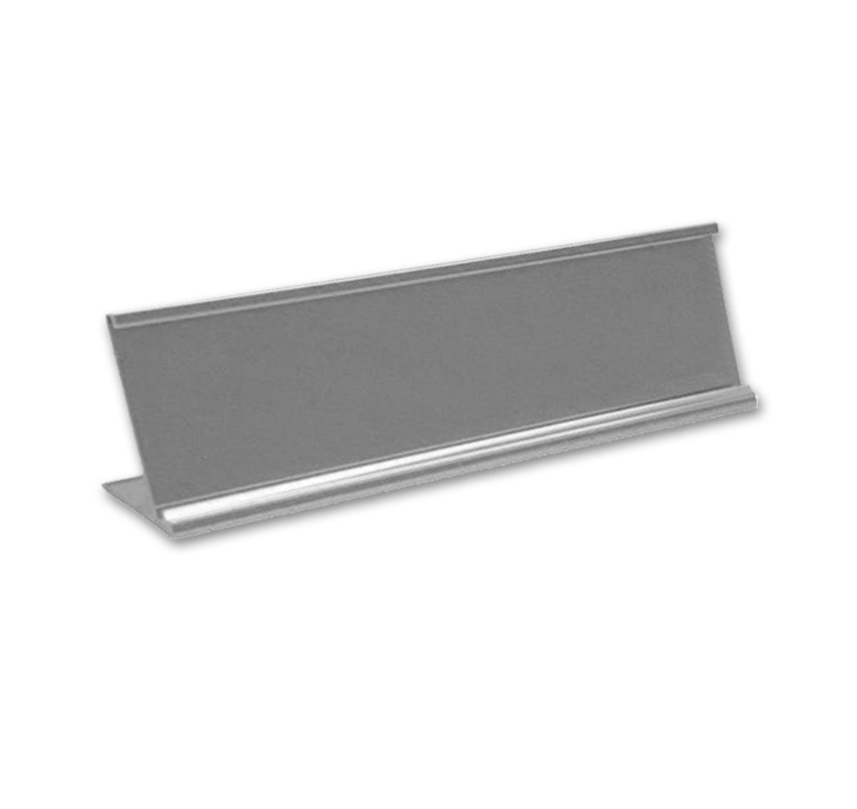Quality Satin Aluminum Desktop Office Nameplate Holder, 10' X 2' (2)