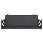 vidaXL Black Poly Rattan Swing Bench Hammock Chair - Hanging Outdoor Garden Patio Seat