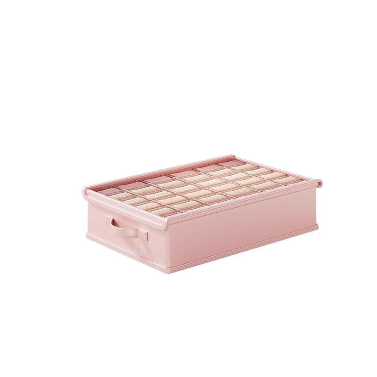 Afkfkr Underwear Storage Box Organizer Multifunctional Home Wardrobe Drawer Bag(Pink,36Grid,WithLid)