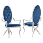 Best Quality Furniture Sc68 Side Chairs (Set Of 2), Navy Blue