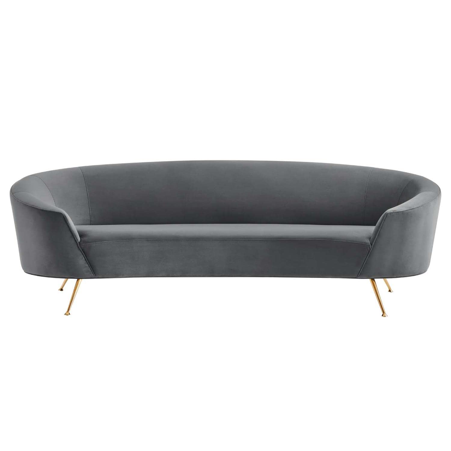 Modway Marchesa Upholstered Velvet Sofa With Gray Finish Eei-5015-Gry