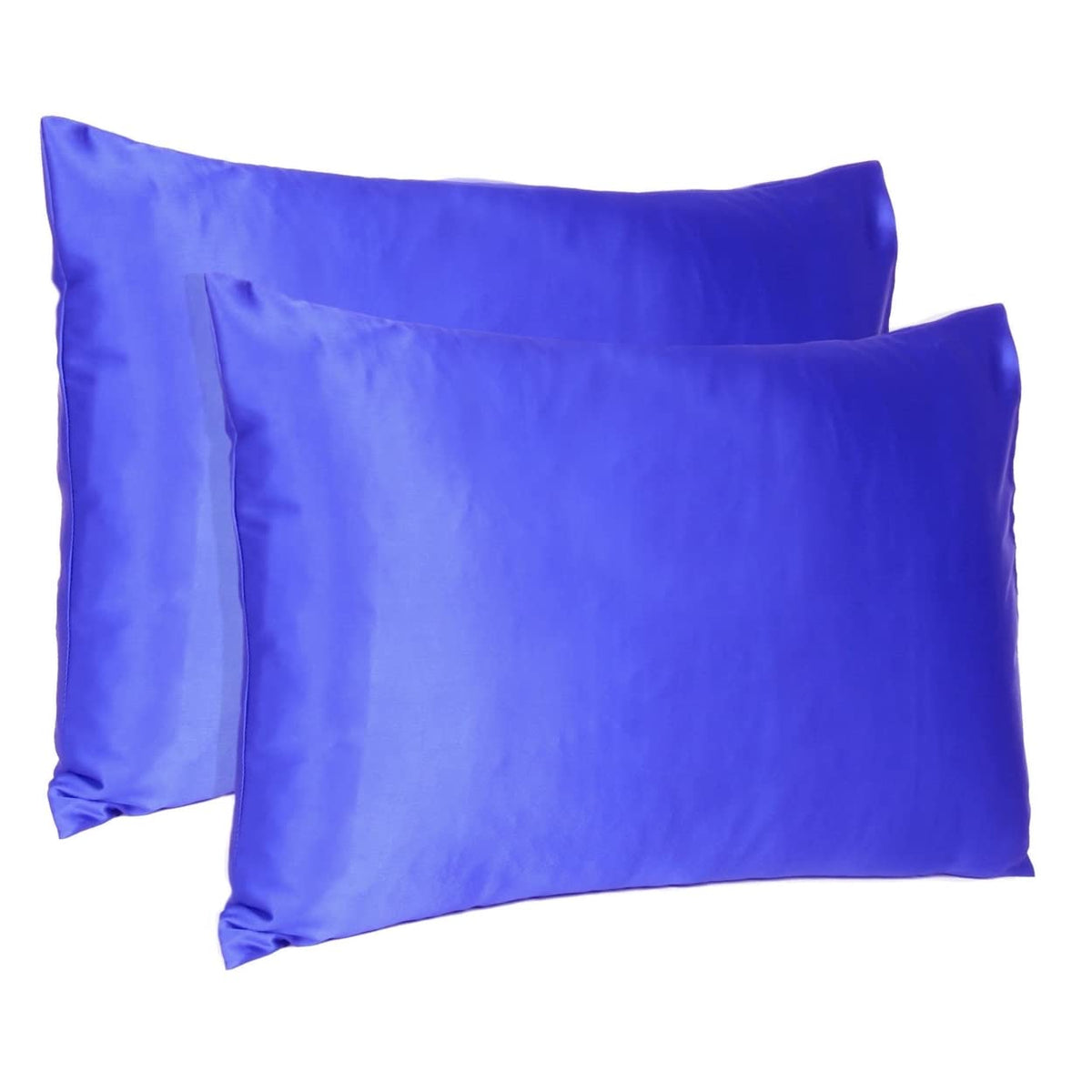 HomeRoots Royal Blue Dreamy Set of 2 Silky Satin Standard Pillowcases