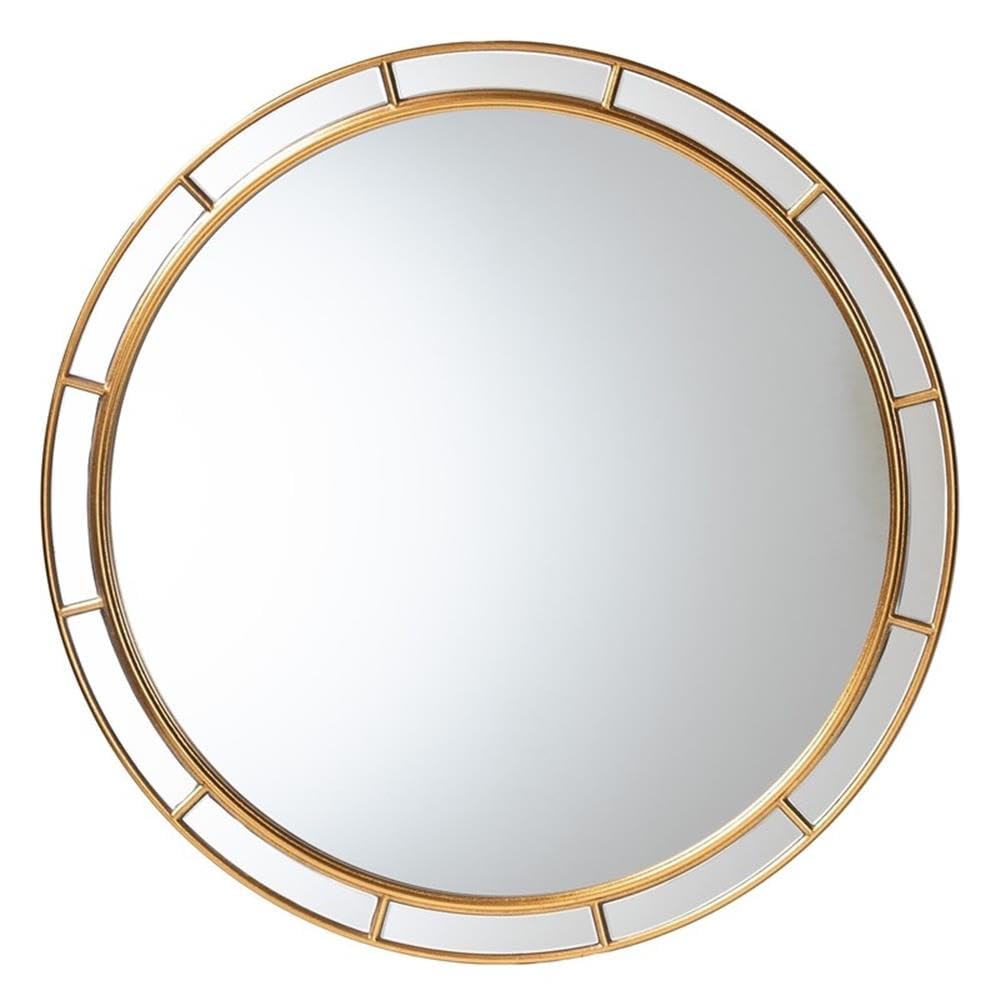 Baxton Studio Ulvi Antique Goldleaf Round Accent Mirror