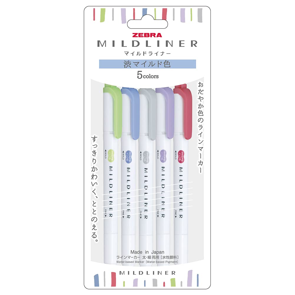 Zebra Wkt7-5C-Nc-N Highlighter, Mild Color, Nc5 Colors