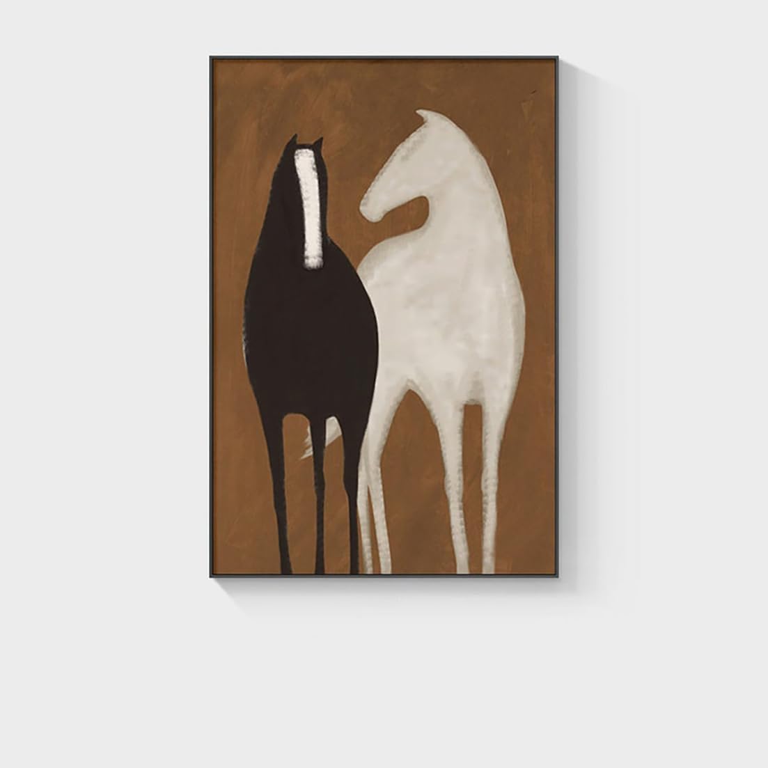 HomeRoots 529112 28 x 10 in. Fabric Horse Wall Decor Black & White