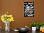Stupell Home D  Cor Funny Family Typographic 'Our Family Is Crazzzy ' Wall Plaque, 10 X 0.5 X 15, Proudly Made In Usa